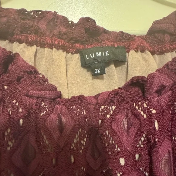 Neiman Marcus Plum Lace Blouse - Picture 5 of 5